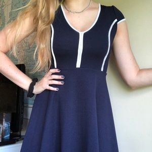 Navy & White Mini Dress